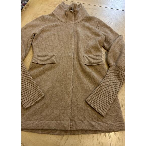 VTG 100% Cashmere Sweater XS Zip Up Jacket Military Saks Fifth Avenue 80s/90s - Picture 9 of 16